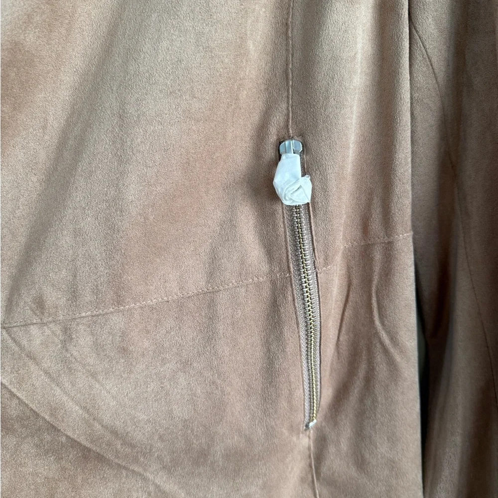 NWT Sofia by Sofia Vergara Tan Faux Suede Blazer - Picture 4 of 8